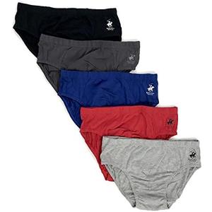 Beverly Hills Polo Club Men's 5 Pack Low Rise Brief Size Medium