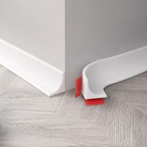 Moleney White Flexible Molding Trim 0.5 Inch x 10 ft | Self adhesive silicone corner strip for small gaps edges and baseboards