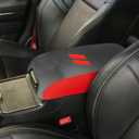 Car Center Console Armrest Cover for 2022 2023 Dodge Charger 2011-2021/for Chrysler 300 2011-2022 2023 Leather Anti-Scratch Central Lid Protector Cushion Interior Accessories-Carbon Fibre+Red