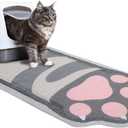 Unicorn Catcher Cat Litter Mat Quality Litter Box Mat Large Non-Slip Cat Litter Mat Litter Trapping Mat Soft Kitty Litter Mat Cute Cat Food Mat Cat Products Easy to Clean (L(33.5" x 22.4"))