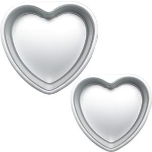 Gvhntk 2 pcs Heart Shaped Cake Pan 6 Inch 8 Inch Aluminum Cake Pans Heart Cake Tin Baking Cake Mold for Valentine's Weddings Birthday Party