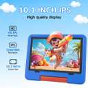 IWEGGO Android 15 Kids Tablet with EVA Case, 10 inch Tablet for Kids, 8GB RAM+32GB ROM/MAX 1TB, 1280 * 800 IPS HD Eye-Care Touch Screen, 1.8GHz Quad-core Toddler Tablets, 5G WiFi6, Widevine L1 Blue