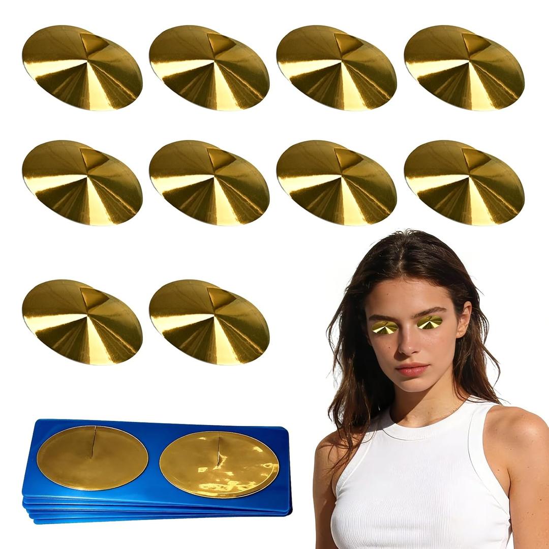 Tanning Eye Protection - Crystal-Clear Disposable Cones for Tanning Beds (50 Pair Pack) Gold