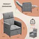 Recliner ChairElectric Adjustable Flannelette Recliner with Remote Control and Padded Backrest,Home Theater Recliner Single Sofa Seat with Thick Seat Cushion for Living Room Bedroom (Grey)