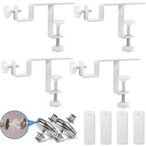 Inside Integrated Blind Curtain Rod Bracket Set, 0.8-2.3 Inch Wide Track, Drill-Free Installation& Tool-Free, Includes Guide and Magnetic Curtain Buckle (4PCS)