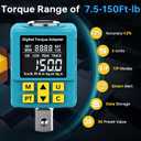 1/2" Digital Torque Adapter, (1% Accuracy, 7.4-150Ft-lb) Digital Torque Wrench Adapter for Auto, with Upgrade Color Display, Versatile Meter - Smart Alert | Peak/Track | Preset | Store/Delete(203N.m)