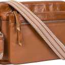 Genuine Leather Crossbody Bags for Women - Cute Small Crossbody Purse with Wide Strap for Travel, Work & Daily