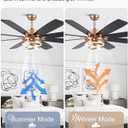 Gold Ceiling Fans with Lights, 72 Inch Large Modern Ceiling Fan with Remote Control for Living Room Kitchen,Dimmable, 6 Speed Reversible DC Motor, Dual Finish