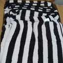 18 Pcs Black White Stripe Bath Towel Set with Hanging Loop-6 Bath Towels,6 Hand Towels,6 Washcloths Soft Family Towels Set Bathroom Towel Highly Absorbent Quick Dry Shower Towel for Beach Spa Gym