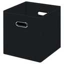 HEAYEEG Black Foldable Storage Cubes Bins , Fabric Storage Box Cubes Organizer Baskets with Dual Handles for Home Organizer (Black)