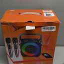 Karaoke Machine, Portable Bluetooth Speaker with 2 Wireless Microphones for Adults & Kids with Lights, Karaoke Microphone with PA System Supports USB/TF/FM/AUX for Home Party Home System Packages (Black)