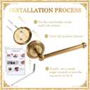 4 Pcs Antique Brass Gold Bathroom Accessories Set Wall-Mounted Towel Rack & Towel Ring & Toilet Paper Holder & Robe Hook, Wall Mounted Brass Vintage Bath Hardware Fixture Set(Double)
