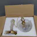 CVKASH Vintage Glass Pendant Light Fixture Brass Modern Adjustable Chandelier Farmhouse Hanging Light for Hallway Porch Kitchen Bedroom Coffee Shop Dining Room Island