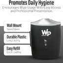WIPESPLUS Wall Mounted Wipe Dispenser, Wet Wipes Holder, for WipesPlus Refill Bags with Lock for Supermarkets, Retail, and Business, Plastic, 13.5 Inches, Black