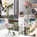 Clear Flower Vase, Non-breakable Vases, 4" W x 16" H, Acrylic Vase, Aesthetic Room Decor Cylindrical Modern Flower Vases for Table Centerpiece, Home Decor, Women Floral Arrangement Gift