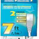 Prime Wire & Cable EC920607 7-Feet 16/2 SPT-2 3-Outlet Cord, White (Single Pack)