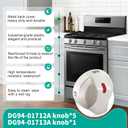 DG94-01712A Stove knob&DG94-01713A Light knob (6 Pack) Gas Range Burner Control Dial Knob for Samsung Range Oven Stove NX58M9420SS NX58M9420SSAA NX58M9420SSAA-00