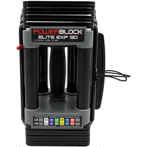 PowerBlock Elite EXP Adjustable Dumbbell, Stage 1, 5-50 lb. Dumbbell, Durable Steel Build, Innovative Workout Equipment, All-in-One Dumbbell