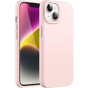 JETech Silicone Case for iPhone 14 6.1-Inch, Silky-Soft Touch Full-Body Protective Phone Case, Shockproof Cover with Microfiber Lining (Pink)