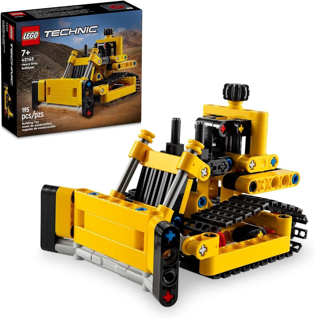 LEGO Technic Heavy-Duty Bulldozer Building Set, Kids Construction Toy, Vehicle Gift for Boys and Girls Ages 7 and Up, 42163
