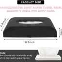Car Tissue Holder, Leather Sun Visor Napkin Dispenser, Rectangular Paper Carton Mask Holder with Tissue Refill, Universal Car Accessories for Hanging Paper Towel Clip (Black)