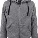 LeeHanTon Heavyweight Hoodies for Men Jackets Comfy Sherpa Lined Zip Up Hoodie Coats with Pockets Outerwear (3X-Large, Lt.grey-143)