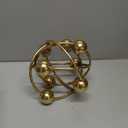 6-inch Metal Round Orbital Sphere with Golden Orbit Balls, Decorative Gold Sphere Sculpture for Home Table Shelf Decor