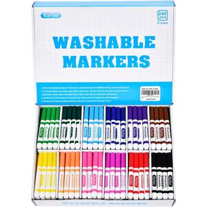 Rarlan Washable Markers Bulk, Markers for Kids, Bulk pack, 12 Colors, 240 Count