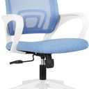 NEO CHAIR Office Desk Computer Chair Ergonomic Mesh Gaming Cushion Seat with Comfy Lumbar Mid Back Support Adjustable Height Swivel Rolling Wheels for Home Task (Sky Blue)