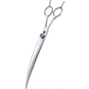 Purple Dragon 8.0" Left Handed Professional Pet/Dog Grooming Hair Cutting Scissors&Downward Curved Scissor &Chunker Shears with Bag - for Mancinism Pet Groomer or Family DIY