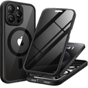 TIESZEN for iPhone 15 Pro Case, Compatible with MagSafe, Built-in Privacy Screen Protector and Camera Protection, Anti Spy Full Body Dustproof Shockproof Hard Phone Case 6.1", Black