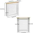 Wisfor Deep Tall Radiator Cover Cabinet: External 36.4inch Height Heater Covers with Natural Wood Texture Top - Inner 35.6inch Thickened MDF Radiator Shelf for Home (Horiz‌-S 35.6x27.9x7.1in), 36.4x30.71x7.87 inches