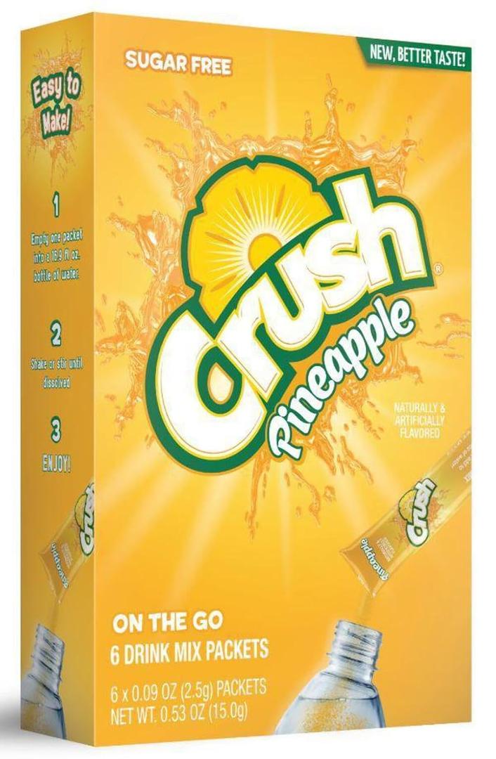 2 x Crush, Pineapple Powder Mix, 0.53 Ounce