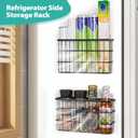 Sinnsally 2 Pack Cabinet Door Organizer,Self Adhesive Lid Organizers Inside Cabinet Storage Boxes,Hanging Storage Basket Organizer Wall Mounted Pantry Caddy Cup Holder for Kitchen,Fridge,Bathroom