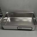 High Sided,XL Stainless Steel Cat Litter Box with Metal Lid,10.24 inch Tall