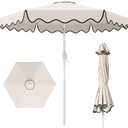 AreShark 7.5FT Outdoor Patio Umbrella with Wavy Trim (White)
Market Table Umbrellas w/ 6 Sturdy Ribs, Crank & Tilt, White Pole, Pool Umbrella with UV-Fade Resistant Fabric, Heavy Frame