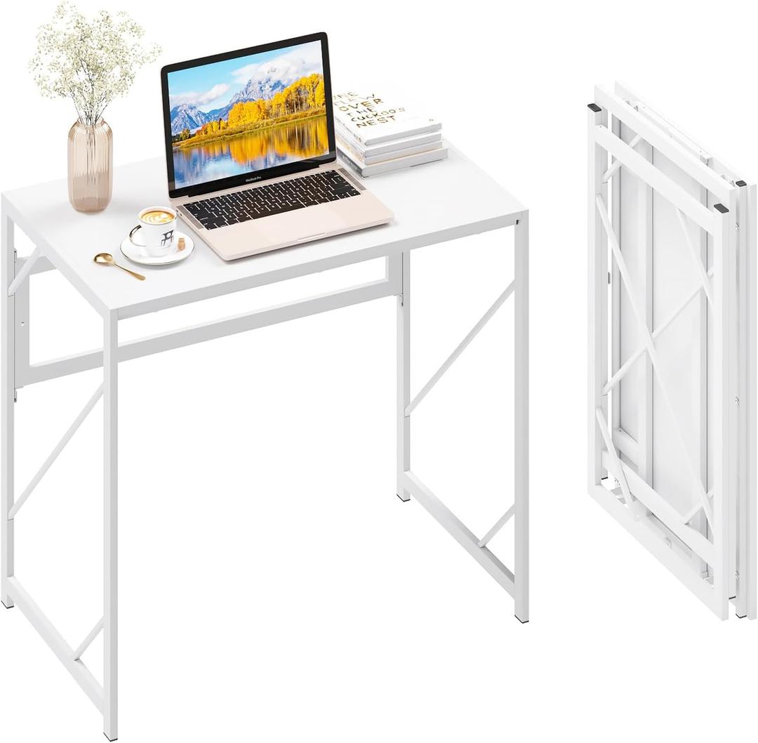Elephance Folding Desk Writing Computer Desk for Home Office, No-Assembly Study Office Desk Foldable Table for Small Spaces, 31.5 inch