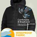 GEMYSE Men's Lightweight Winter Windproof Puffer Coats Warm Insulated Jacket with Hood (Black, XL)