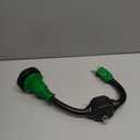 RVGUARD Overload Protector 30 Amp to 110 Volt RV Adapter Cord with Circuit Breaker, NEMA 5-15P to NEMA L5-30R Electrical Power Adapter with LED Power Indicator, 18 Inch, Green, ETL Listed