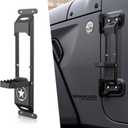 for JK JL JT Hinge Step Foldable Foot Pedal with Bottle Opener Compatible with 2007-2026 Jeep Wrangler JK JL JKU JLU Unlimited & Gladiator JT 2/4 Doors, Star Sign Door Foot Step Accessories