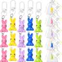 Huquary 90 Pcs Easter Bunny Keychain Gifts Set Include 30 Cute Rabbit Keychain Bulk 30 Bunny Pocket Hug Cards 30 Organza Bags Classroom Gifts Easter Goodie Bag Fillers Basket Stuffers Hunt Party Favor