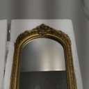 Small Decorative Arched Mirror, Gold Resin Frame, 6.8 x 10 inches, Wall Mounted or Tabletop (Gold, 6.8 X 10 inches)