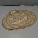 Feuille Fall Placemats Set of 4  Pumpkin Placemats for Thanksgiving Halloween Natural Color, Polyester Harvest Placemats for Fall Autumn Decorations