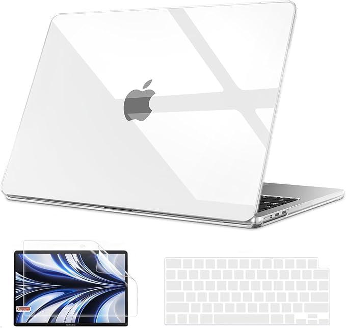 B BELK Compatible with MacBook Air 13.6 inch Case 2025 2024 2023 2022 Release M4 M3 M2 A3240 A3113 A2681 Liquid Retina Display, Plastic Hard Shell Case + Keyboard Cover + Screen Protector, Crystalline
