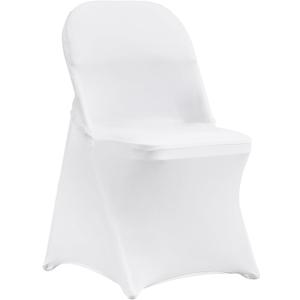 VEVOR Stretch Spandex Folding Chair Covers, Universal Fitted Chair Cover, Removable Washable Protective Slipcovers, for Wedding, Holiday, Banquet, Party, Celebration, Dining (50PCS White)