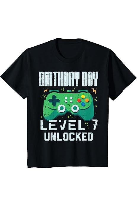GILDAN Kids Birthday Boy Level 4 Unlocked Gamer Controller 4th Bday Boys T-Shirt (Level 4)
