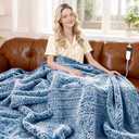 Heated Blanket Heated Throw, Electric Blanket 50"x60" Heating Blanket with 8 Hours Auto Off 10 Fast Heating Levels Machine Washable Sherpa Heated Blanket with Overheating Protection (Blue)