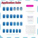 2 x Short Nails Press on Square Blue Fake Nails False Nails with Shell Polka Dots Designs Summer Acrylic Nails Beach Nails Full Cover Glossy Glue on Nails for Women Girls 24Pcs
