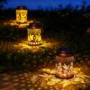 2 Pack Hummingbird Solar Lanterns Outdoor Waterproof Hanging Solar Lights, Garden Decor Gifts for Women Mom Grandma Metal Garden Decorative Lights for Yard, Backyard, Patio, Porch