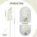 IPOPU 6Pcs White Orchids Artificial Flowers with 9 Large Blooms 37.4" Long Stem Fake Silk Orchid Look Real Flowers for Tall Vase Faux Orchids for Wedding Home Party Dining Table Centerpiece Decoration